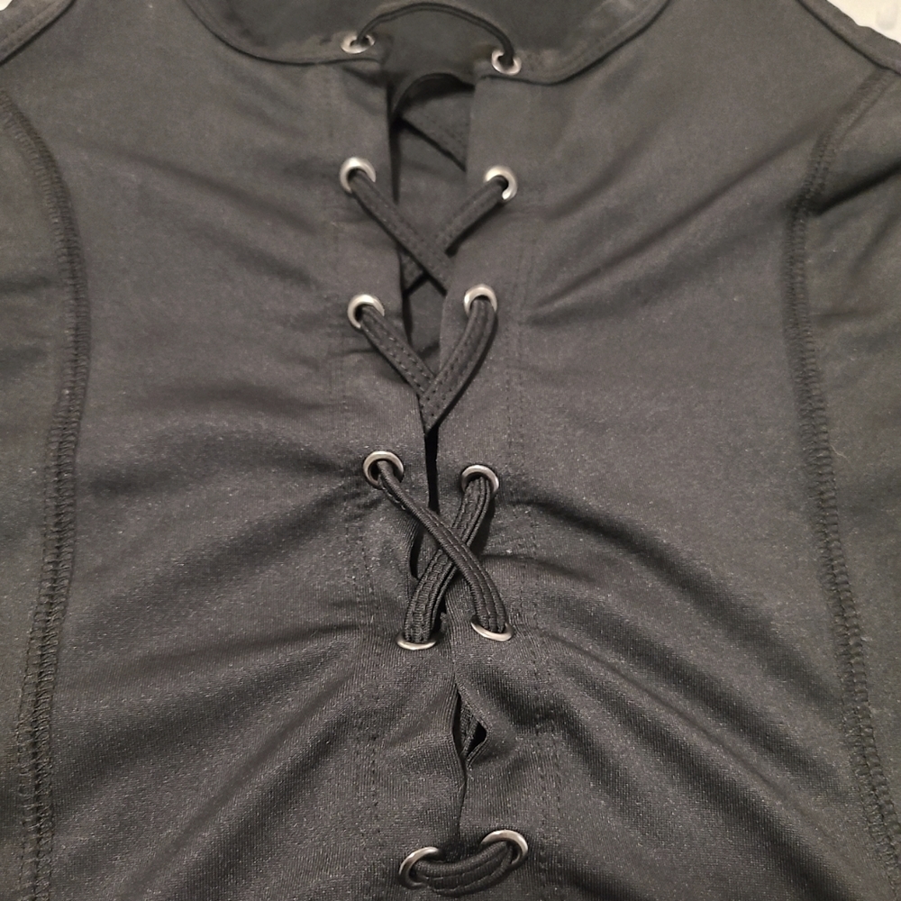 Material Girl Black Active Crop Top - Picture 3 of 4